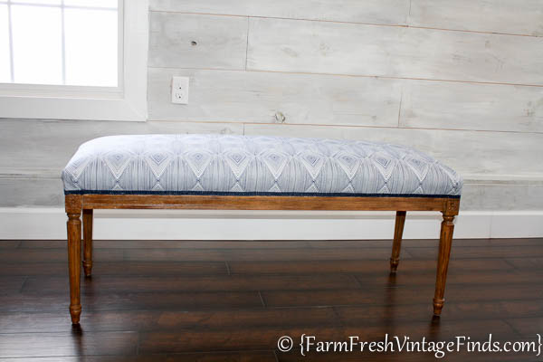 How to Easily Reupholster a Bench - Farm Fresh Vintage Finds