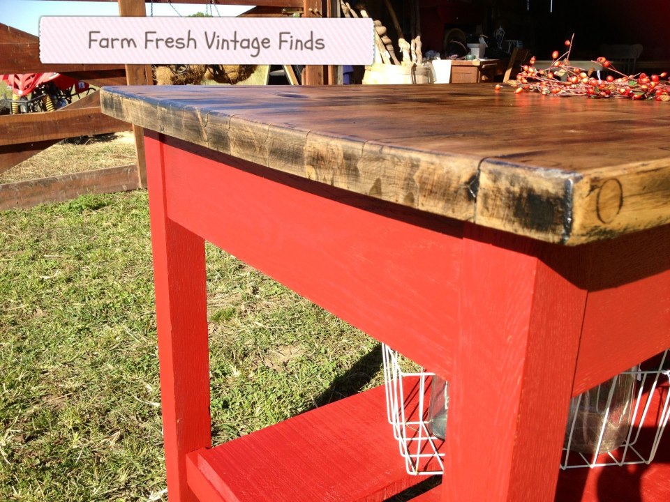 Red Kitchen Island