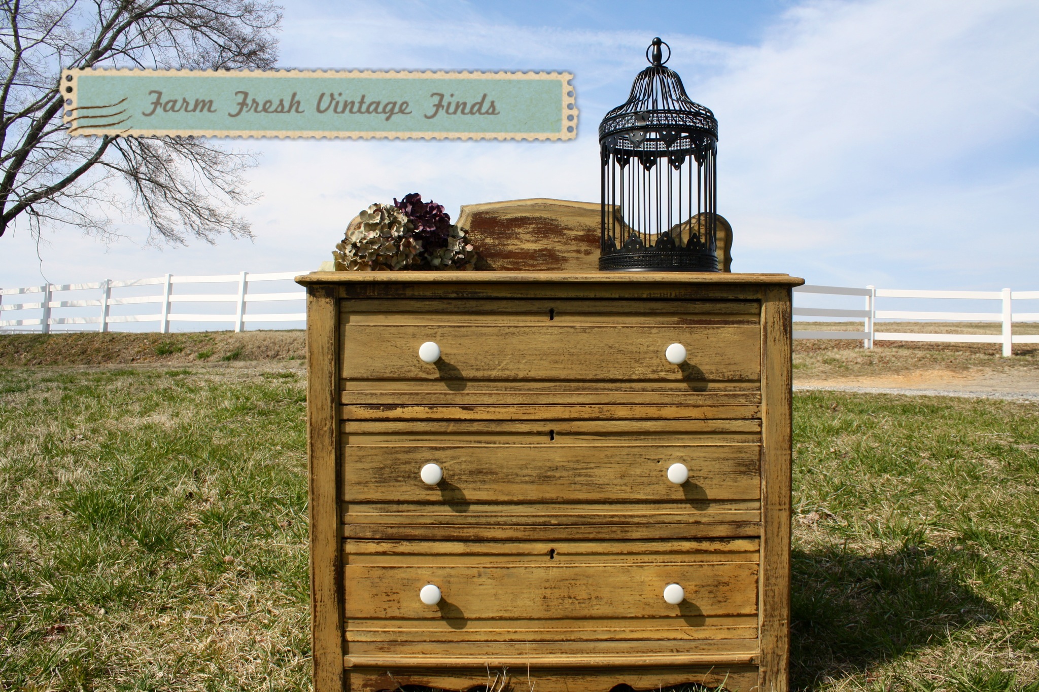 Mustard Seed Yellow Washstand