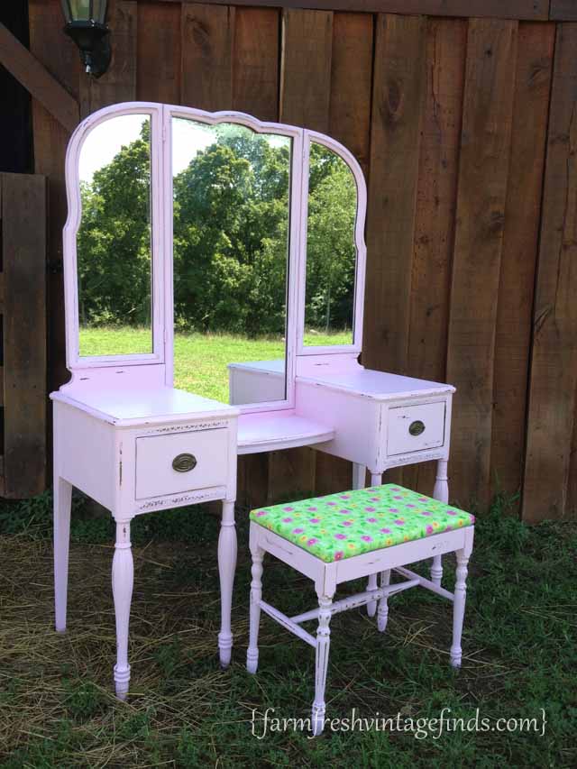 Pink vanity latex paint farm fresh vintage finds