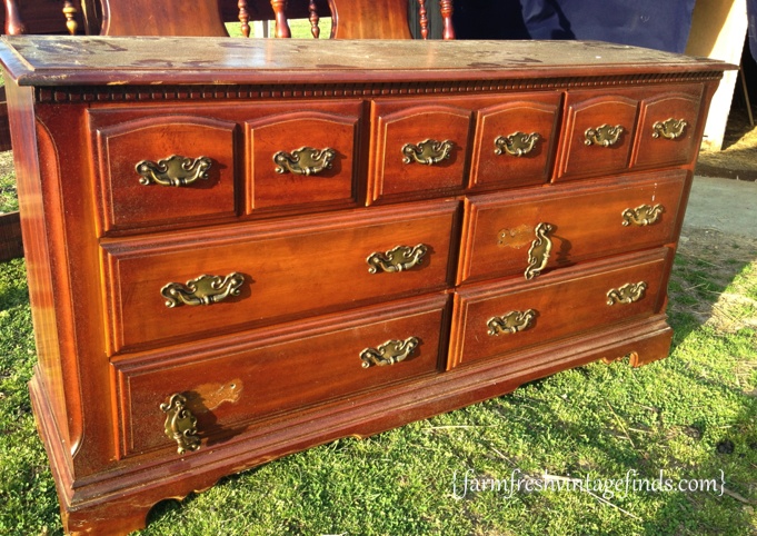 Turquoise Dresser Before