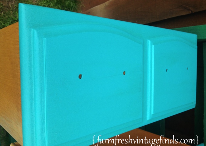 Turquoise Dresser Drawer