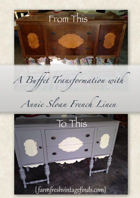 Annie Sloan French Linen Buffet FarmFreshVintageFinds.com 