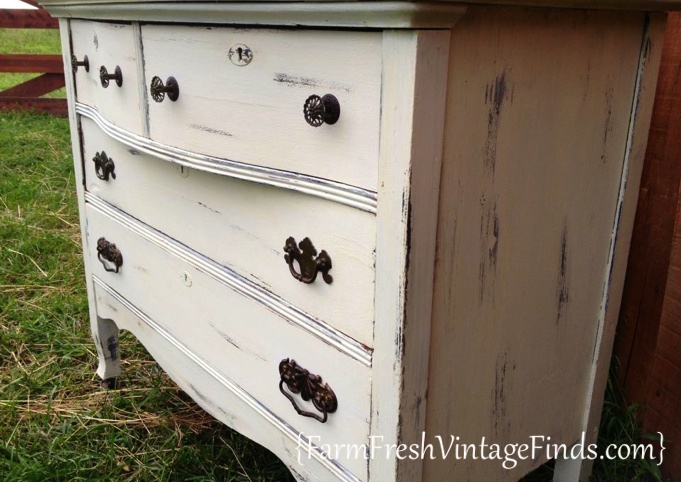 Dresser Transformed with White Latex Paint