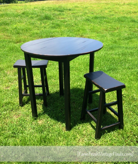 Pub Table and Stools in Sherwin Williams Tricorn Black