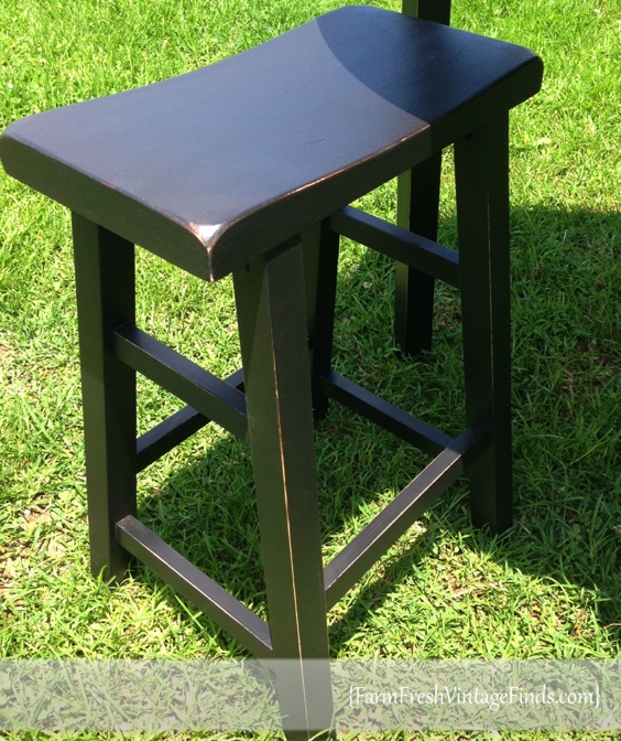 Saddle Stool Painted in SW Tricorn Black