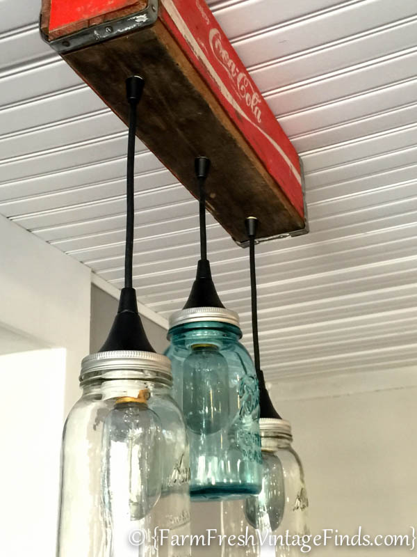 How to Make a Custom Light from a Coke Crate and Mason Jars