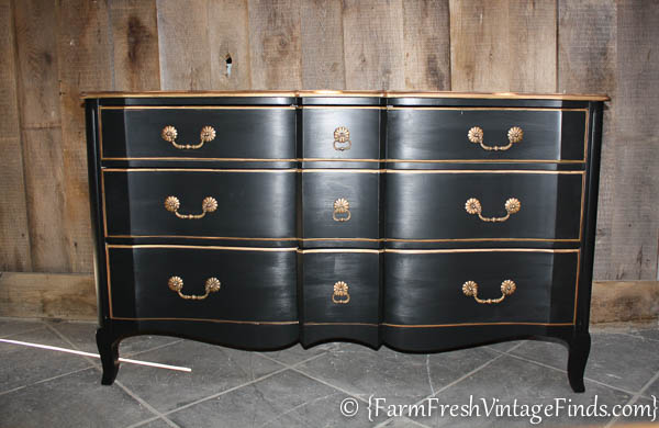 French Provincial Dresser Makeover in Black