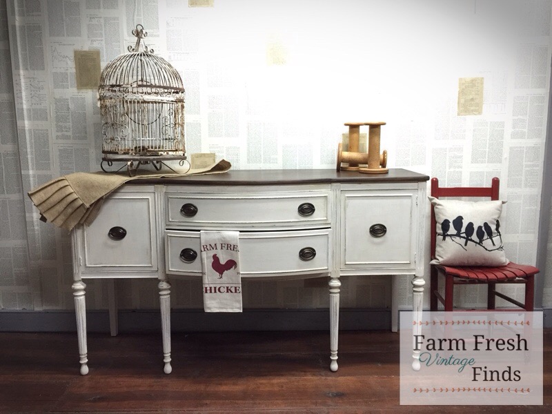 Buffet Makeover in DIY Vintage Linen