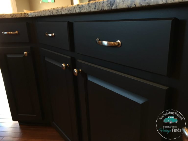 Black Painted Kitchen Island