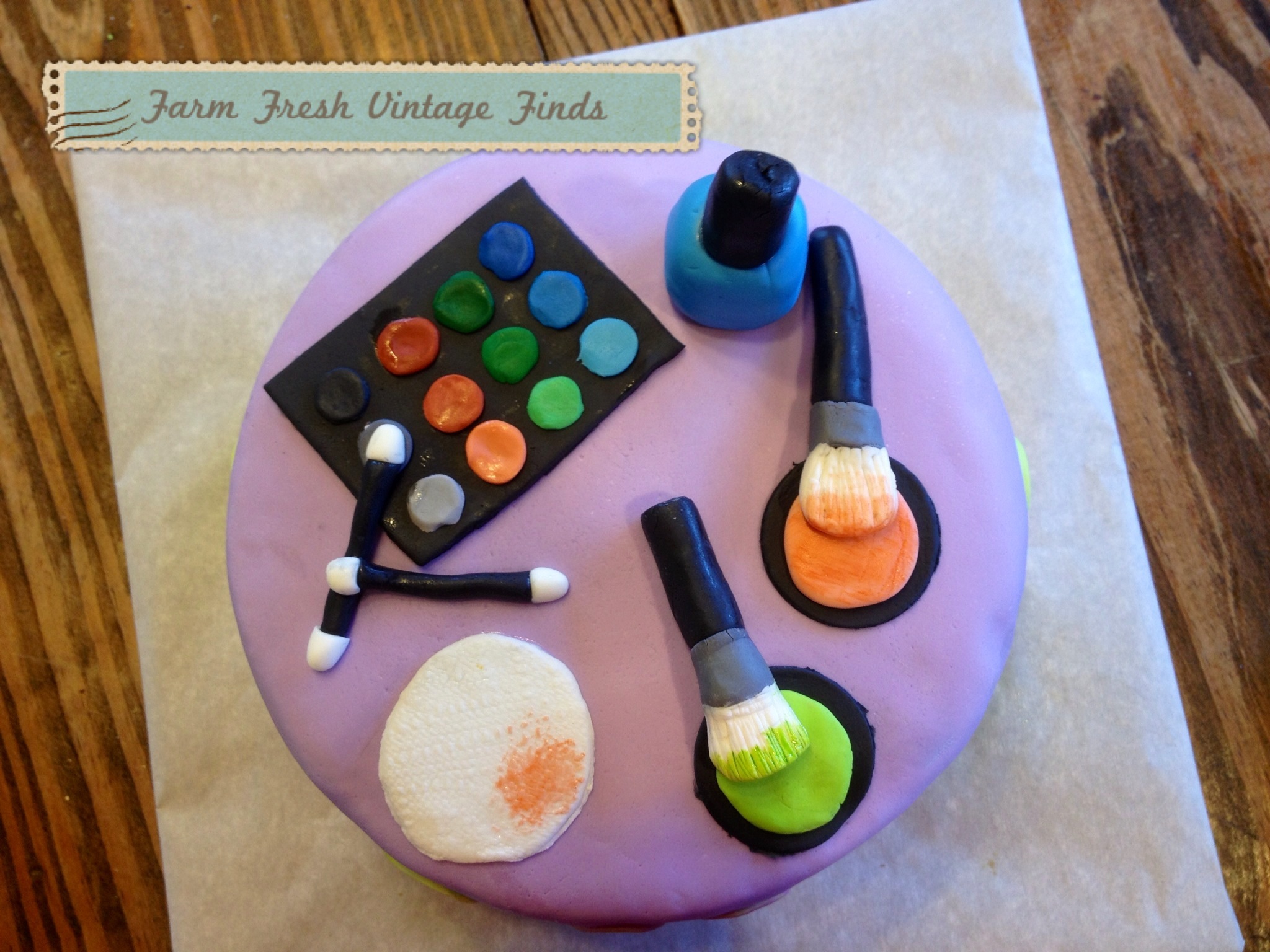 Make Up Themed Birthday Cake