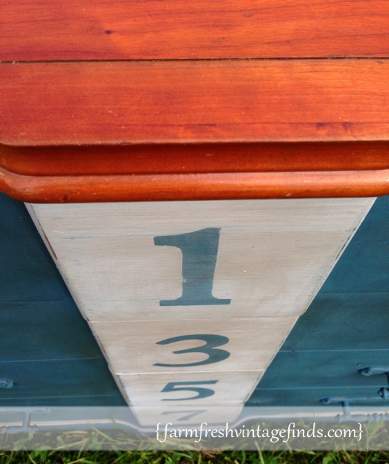 How to Stencil a Dresser with Numbers