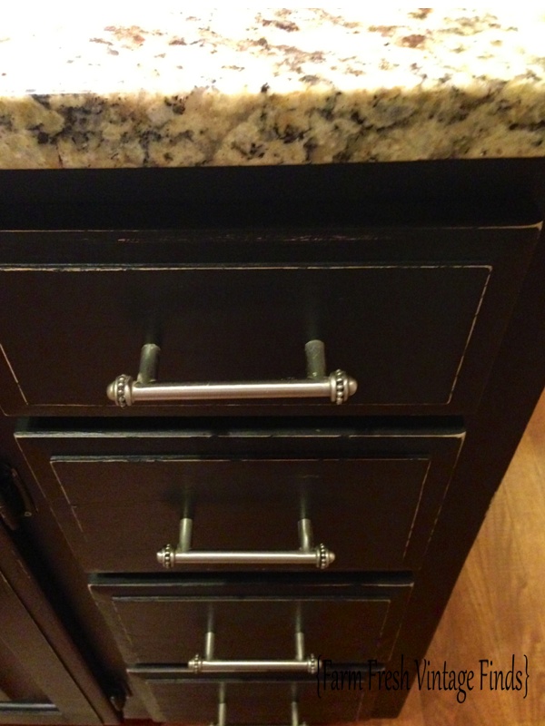 Oak Kitchen Cabinets in Annie Sloan Chateau Grey and Reclaim Licorice Part 1