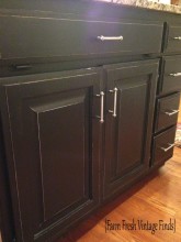 Oak Kitchen Cabinets in Annie Sloan Chateau Grey and Reclaim Licorice ...