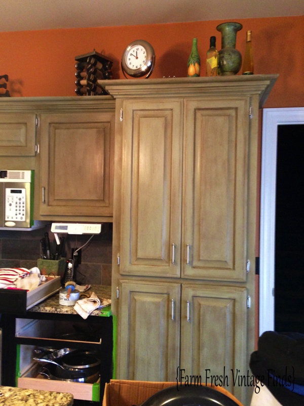 Oak Kitchen Cabinets In Annie Sloan Chateau Grey And Reclaim
