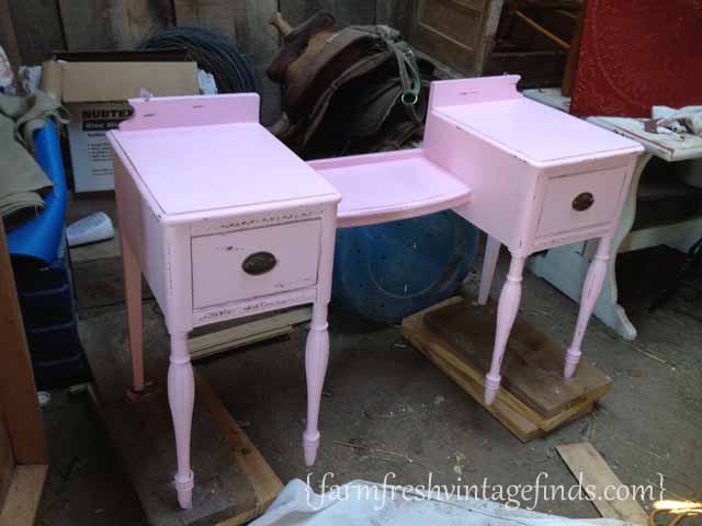 Pink vanity latex paint farm fresh vintage finds