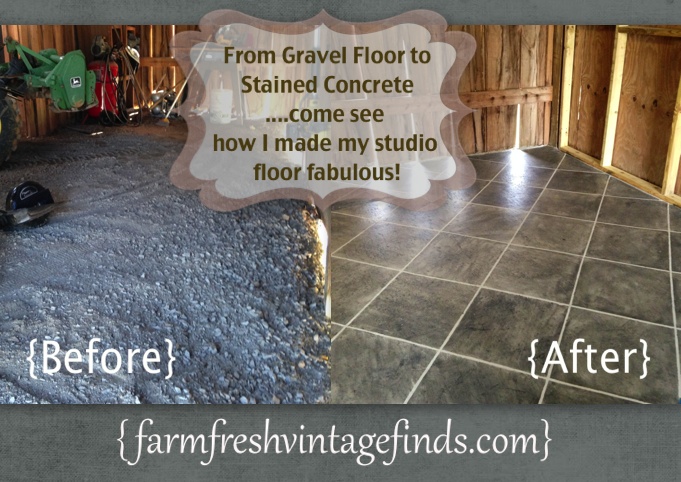 A Barn Makeover, How I Stained Concrete Part 1