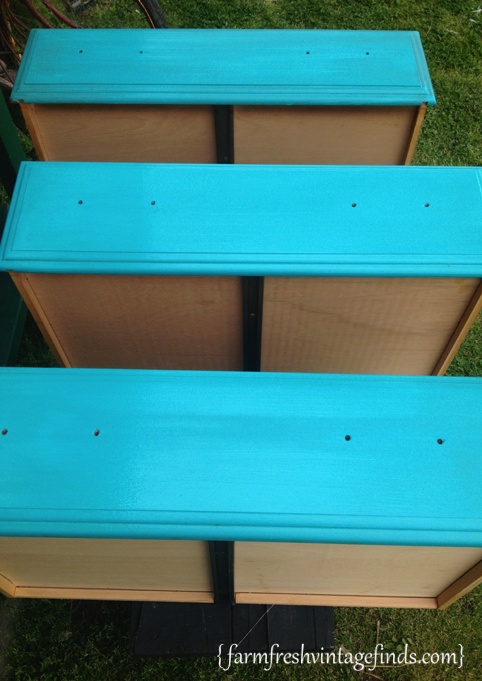 Turquoise Dresser Drawers