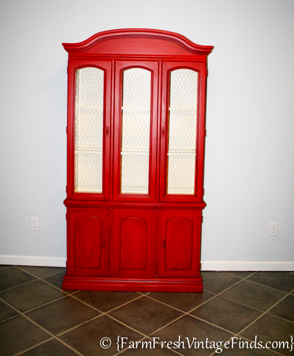 {Themed Furniture Makeover Day} Red Hutch