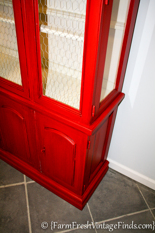 General Finishes Holiday Red Paint Hutch-6