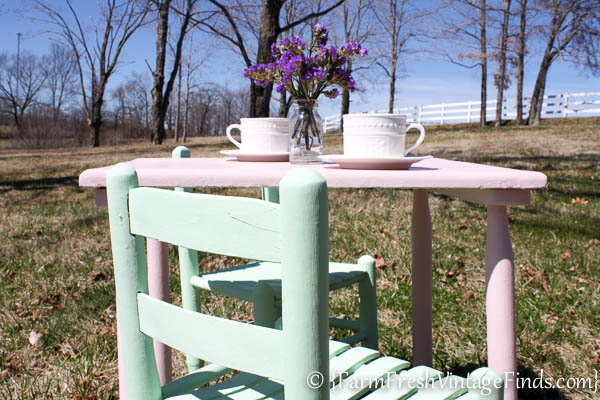 Childs Painted Table and Chairs