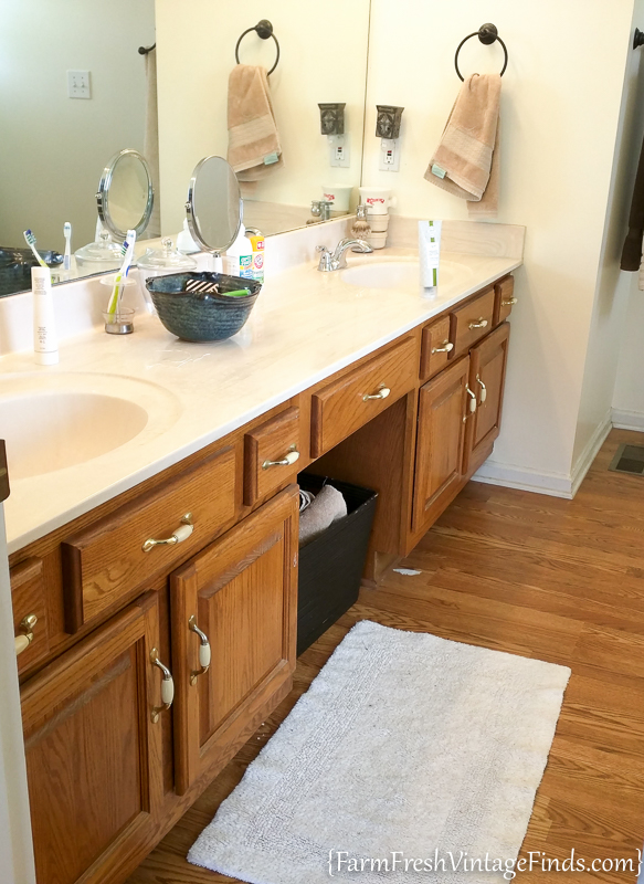 Bathroom Vanity Transformation With Diy, How To Update An Oak Bathroom Vanity