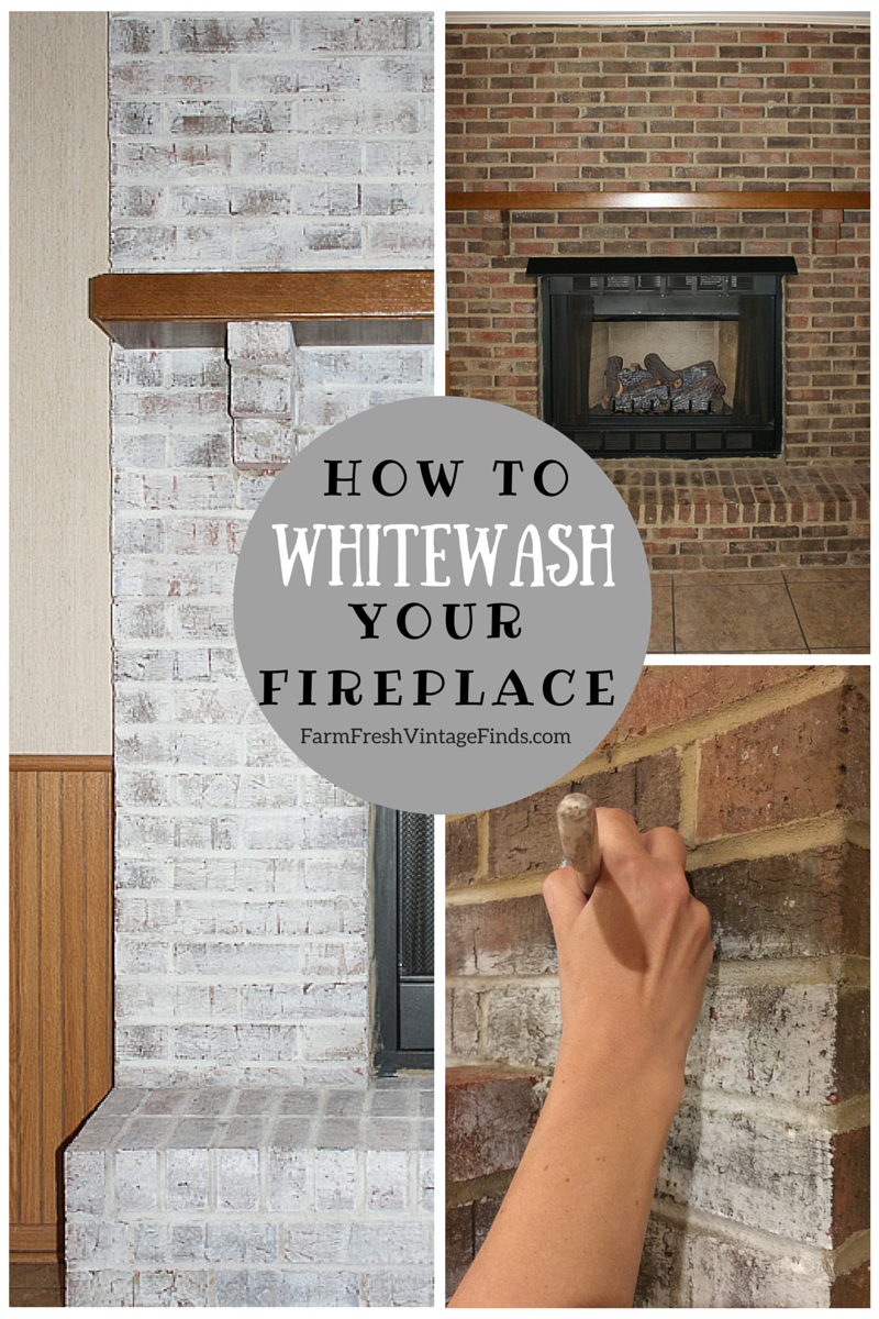 Whitewash Fireplace 