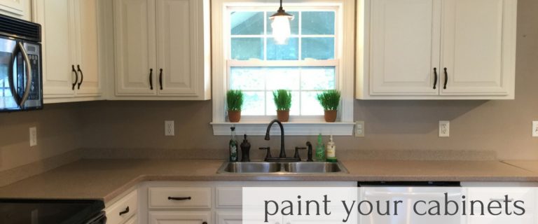Kitchen Cabinet Reveal – Painted Oak